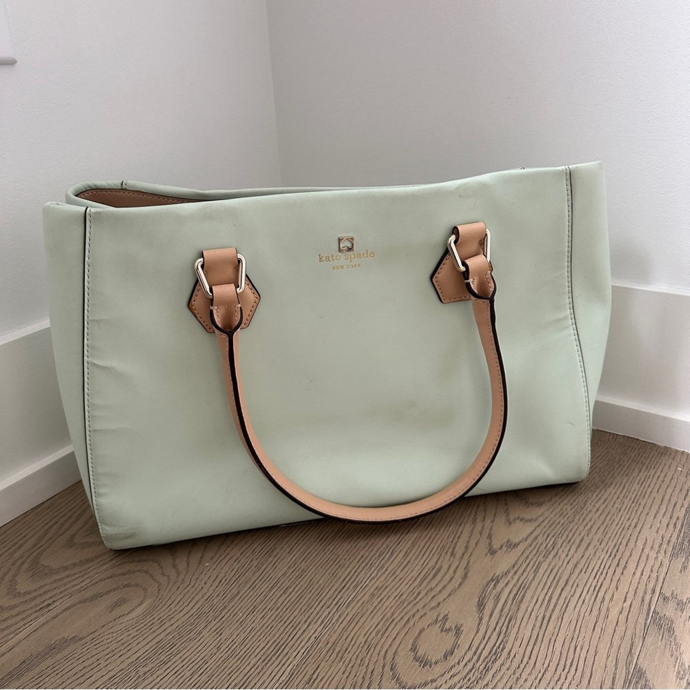 Kate Spade Mint Green Large Tote Bag